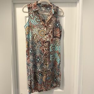 Spense Multicolor Paisley Midi Dress Size Small